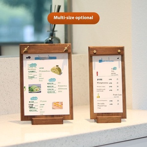 Soporte de menú A4 de madera de nogal macizo, tarjeta de exhibición de madera contrachapada económica de 220V, escritorio económico, composición tipográfica, suministros para restaurante de Hotel - Product Image 2