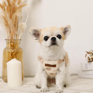 パーソナライズデザイナー刺繍ぬいぐるみテディベアフリース犬用ハーネスキルティングパッド入り生地調整可能ペット猫用ハーネス - Product Image 4