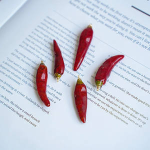 بيع بالجملة ديي صياغة القرط سوار قلادة صنع نبات جاف حقيقي راتنجات الايبوكسي الفلفل الأحمر لتزيين المجوهرات - Product Image 3