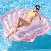 Jouet de plage gonflable en PVC à paillettes roses pour adultes, coquille de palourde, flotteur de piscine, jouet de salon