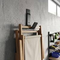 Organisateur de rangement mural pour garage en acier carbone robuste, revêtement PVC antidérapant, double crochet en U, marque JM, design moderne