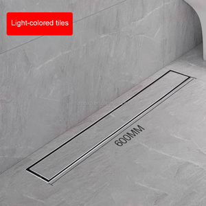 ניקוז רצפתי לאמבטיה מלבני מודרני, סאטן, נירוסטה SUS304, עיצוב ליניארי, 600*68 מ\\\"מ, התקנה קלה - Product Image 5