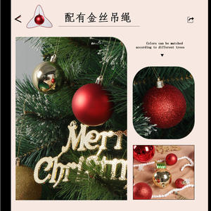 Adornos para Árbol de Navidad, Bolas de Plástico de 3cm, 4cm y 8cm con Lentejuelas y Gráficos Decorativos - Product Image 3