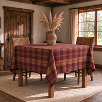 Nappe beige à carreaux 100% polyester, jacquard carré, linge de table lavable, infroissable, pour dîner, fête, banquet