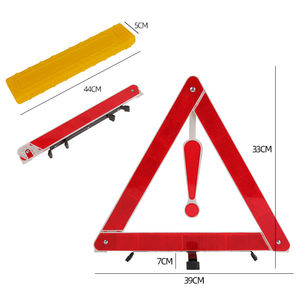 ชุดสามเหลี่ยมเตือนภัยแบบพับได้ ป้ายสามเหลี่ยมสะท้อนแสงสำหรับรถยนต์ ชุดฉุกเฉินริมถนน ป้ายสามเหลี่ยมเตือนภัยคุณภาพพรีเมียม - Product Image 2