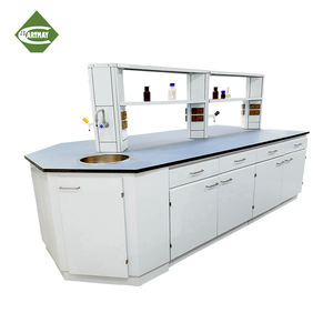 Surface résistante à l'acide 1500x800mm de banc de travail de laboratoire de chimie de résine époxyde avec des meubles de recherche chimique d'étagère de réactif - Product Image 1