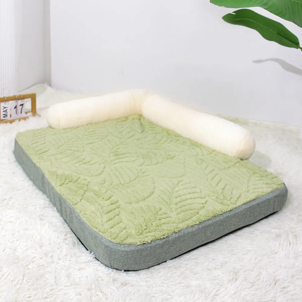 Design en tissu 3D, chaud et respirant, tapis de lit pour animaux de compagnie lavable et amovible