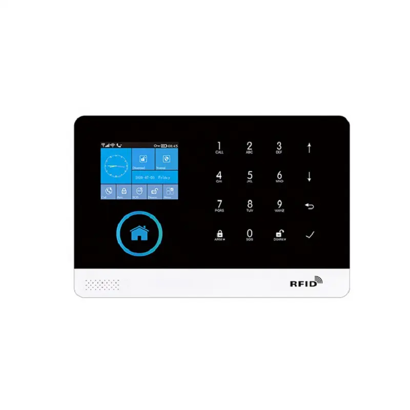 Intelligente Tuya Wifi/Gsm Draadloos Beveiligingsalarmsysteem Batterijgevoed Aanraaktoetsenbord Thuis Veilig Alarm Beveiliging
