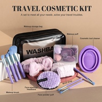 BS-MALL Kit de maquillage tout-en-un 27 pièces, pinceaux cosmétiques doux, houppette, éponge pour fond de teint, trousse de toilette, outils de maquillage, kit cadeau