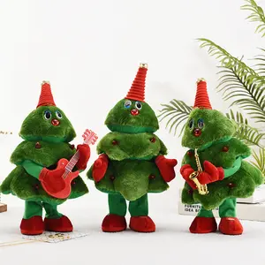 도매 8 노래 전기 인형 장난감 녹음 노래 춤추는 크리스마스 트리 봉제 장난감