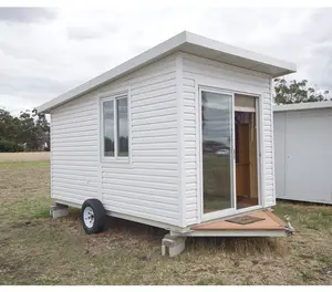 20ft flat pack container house kits on wheels Steel frame Outdoor Mobile Modular Portable tiny Small home