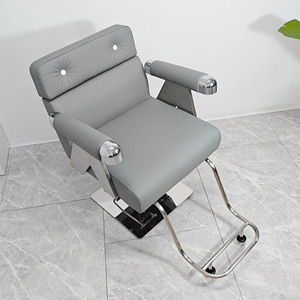 Fauteuil de Barbier Hydraulique Moderne Inclinable en Cuir PU avec Repose-Pieds pour Salon de Coiffure - Product Image 6