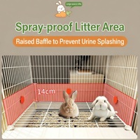 Kandang Kelinci Mini Belanda Ukuran Besar Motif Solid Anti Cipratan Urine Toilet Sederhana Rumah Plastik untuk Hewan Kecil