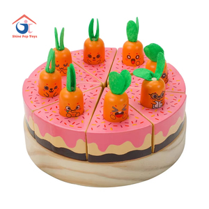 ของเล่นเพื่อการศึกษาเค้กกระต่ายและหัวไชเท้าทำจากไม้อเนกประสงค์สำหรับงานวันเกิด - Product Image 1