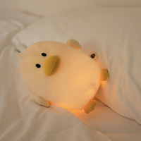 Mini caneton rechargeable par USB veilleuse apaisante en peluche veilleuse à deux niveaux LED Pat Light Protection des yeux minuterie mignon bébé outil d'allaitement