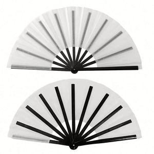 13-Inch Plastic Ribs <b>Large</b> Hand <b>Fan</b> Eco-Friendly Folk Art Style for Home Decoration or Business Gift - Product Image 1