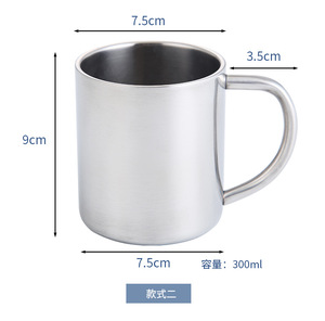 Tasse à thé en acier inoxydable à double paroi avec poignée, tasse à lait, idéale pour les enfants - Product Image 6