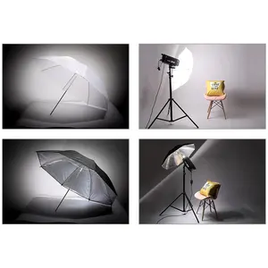 Kit di Illuminazione Softbox da Studio Fotografico con Ombrello Bianco Oro Nero da 33 Pollici (84 cm) - Product Image 4