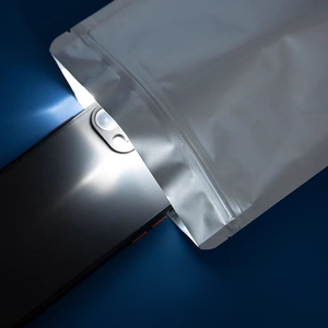 Silver <strong>Aluminium</strong> Foil Ziplock <strong>Pouch</strong> Bags Plastic Packaging Flat Bottom Sealing Zipper 7 Mil 8 Mil Aluminum Foil Bag for Food - Product Image 2