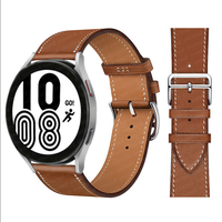 Bracelet de montre en cuir respirant de luxe pour Watch 4/5/6 20 mm 22 mm, bracelet de montre intelligente