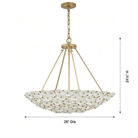 Lustre en céramique floral élégant et luxueux de style français moderne, blanc mat, luminaire suspendu en forme de fleur pour salon et salle à manger