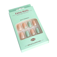 Boîte d'emballage personnalisée pour faux ongles avec fenêtre, finition mate de luxe, boîte de rangement pour ongles, boîte cadeau en papier kraft pour faux ongles