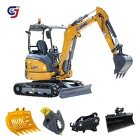 Mesin Excavator Mini GJEM 1.2 Ton GJEM-12 KOPU192 Engine Crawler Backhoe Digger Pertanian Bucket 0.025m Garansi 1 Tahun Bersertifikat