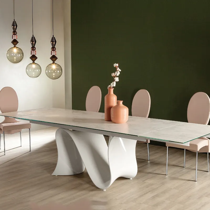Popular Factory Home Furniture Modern Design Dining Table dining room table fiber glass dinning table set