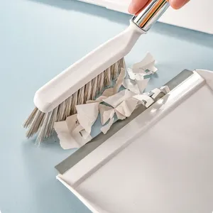 Juego de cepillo y recogedor Zenidoo Mini ecológico con cerdas de nailon y mango de plástico para limpieza de teclados de ordenador, escritorios y mesas del hogar - Product Image 3