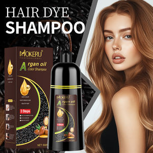 MOKERU Shampooing Colorant <span class=keywords><strong>Cheveux</strong></span> au Riz Noir et Huile d'Argan, Teinture Naturelle Permanente 3-en-1, Couverture des <span class=keywords><strong>Cheveux</strong></span> Gris Sans Ammoniaque, 500ml - Product Image 2