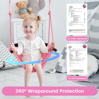 Ropecube - Balançoire pour enfants en forme de U rose, pour intérieur/extérieur/parc/école maternelle/école primaire/école, facile à installer