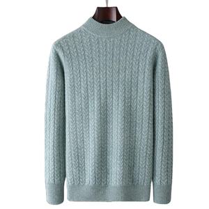 Jersey de Cachemira para hombre de colección de invierno, suéter de lana 100 personalizado al por mayor, suéter de lana de punto grueso - Product Image 1