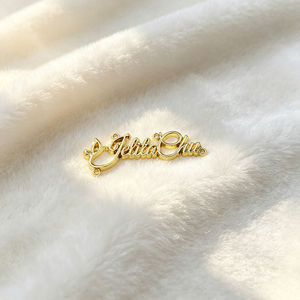 Stamped Custom Metal <b>Name</b> <b>Tags</b> Own Private Brand Design Sew‑on Metal Logo Labels for Clothing Bag Jeans Accessories - Product Image 2