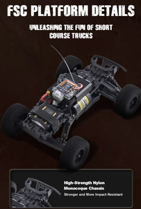 รถบรรทุกบังคับวิทยุ FMS FSC24 Chaser ขนาด 1/24 สำหรับวิ่งออฟโรดแบบ Short Course พร้อมระบบเกียร์สองสปีด มอเตอร์แบบ Brushed 370 พร้อมใช้งาน (RTR) - Product Image 3