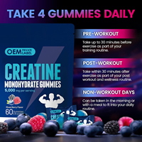 Gummies de créatine monohydrate OEM : Endurance, force, puissance, récupération musculaire, énergie, performance sportive, supplément à croquer