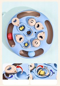 Jouet interactif pour chat : Plateau tournant avec distributeur de nourriture caché réglable, balle de <span class=keywords><strong>ping</strong></span>-<span class=keywords><strong>pong</strong></span> pour l'entraînement IQ et le divertissement des chats d'intérieur - Product Image 4