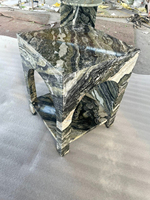 Table de chevet en marbre de style nordique avec base cintrée, petite table basse en pierre pour la maison, l'hôtel, l'appartement, meubles d'intérieur