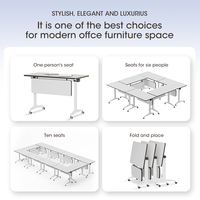 Table pliante en bois moderne, réglable, écologique et durable - Empilable pour bureaux, salles de réunion, formations, écoles