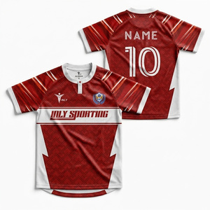 Maillot de football personnalisé pour club, maillot de sport décontracté unisexe, maillot de football rétro rouge à séchage rapide - Product Image 2