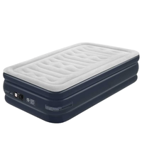 Matelas gonflable surélevé floqué personnalisé, taille double, lit d'air surélevé avec pompe électrique intégrée pour le camping
