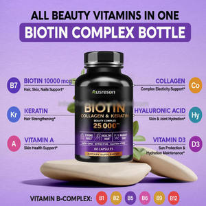 ASAP Private Label Vitamines brutes Biotine Collagène Kératine B7 Supplément pour la croissance des cheveux 10000mcg Comprimés de biotine pour la croissance des cheveux - Product Image 3
