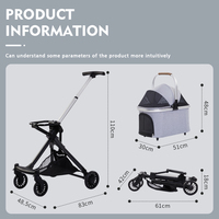 2025 nouveau Design extérieur voyage chien transporteur système d'absorption des chocs transport luxe Aviation aluminium pliant poussette pour animaux de compagnie