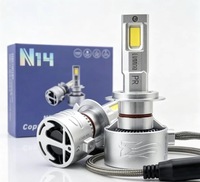 N14 LED 180W Haute Puissance Puce 4575 Blanc Froid 6000K Dissipation Thermique à Ailettes 12V 24V Phares LED de Voiture H7 H11 H4 Hb3 Hb4 9012
