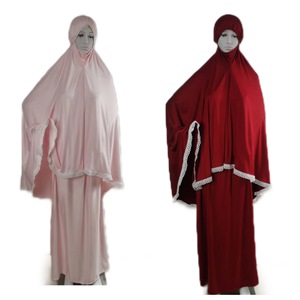 Lait Soie Doux Dame Musulmane Jilbab 2 Pièces Abaya Robe Musulmane Femmes En Gros 2 Pièces Ensemble Femmes Abaya - Product Image 3