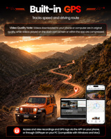 Cámara para Vehículo 4K de 5 Canales y 360 Grados °   Cámara para Coche con Teleobjetivo, DMS, IA, Monitor de Conductor, WiFi, GPS, Visión Nocturna Superior y Modo de Estacionamiento 24H