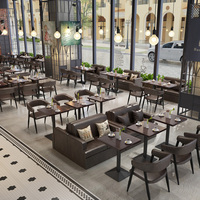 Chaise de salle à manger de style industriel canapé de stand de bar commercial canapé thème restaurant table et chaise combinaison