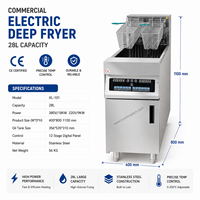 Friteuse électrique commerciale CE 28L à commande numérique pour équipement de cuisine de restaurant
