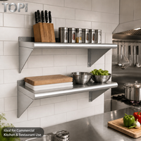 Étagères murales en acier inoxydable de qualité commerciale, durables, 304 201, pour le stockage des aliments dans les restaurants