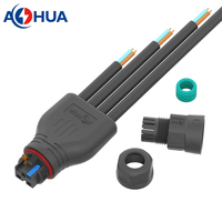 Câble de distribution 1 à 4, faisceau de câbles mâle-femelle étanche IP65 IP68, connecteur LED 2 broches M15 M20 en nylon PVC