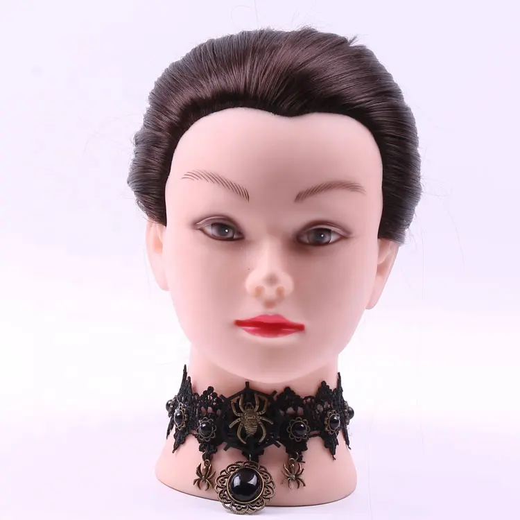 Vòng Cổ Choker Cho Nữ Trang Phục Gothic Cho Halloween Punk Bộ Vòng Cổ Ren Đen Kim Cương Giả Kim Cương Ma Cà Rồng Hoàng Gia